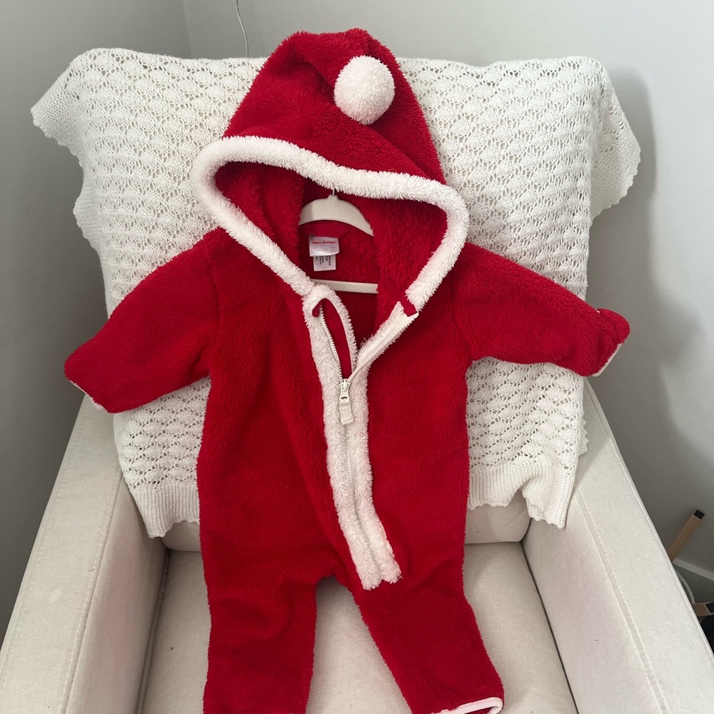 Hanna Andersson Christmas Santa Romper 18m